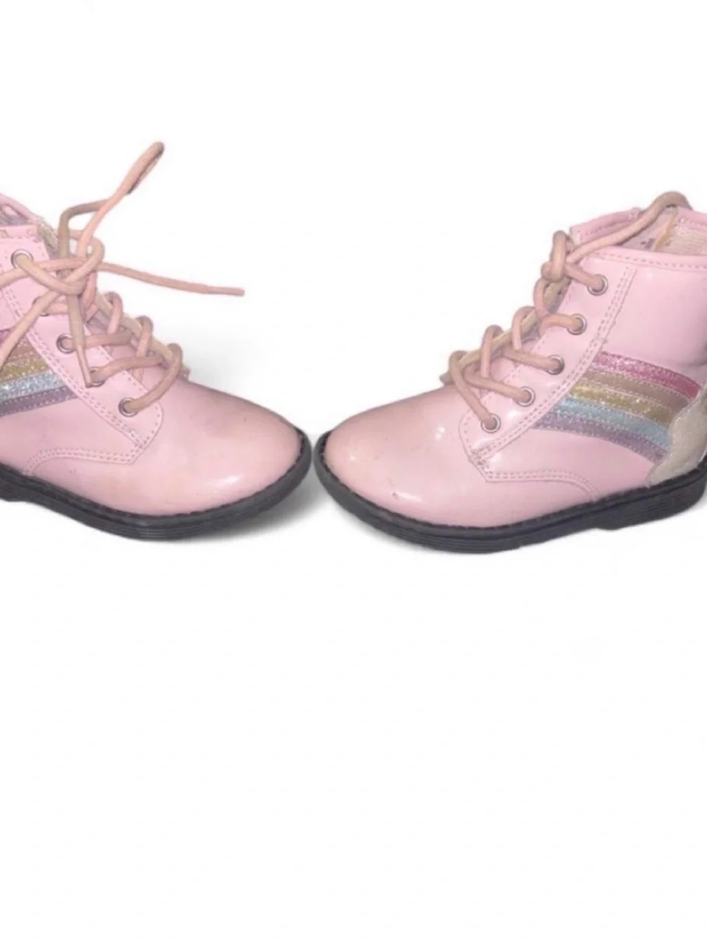 Kids Pink Lace-Up Boots
